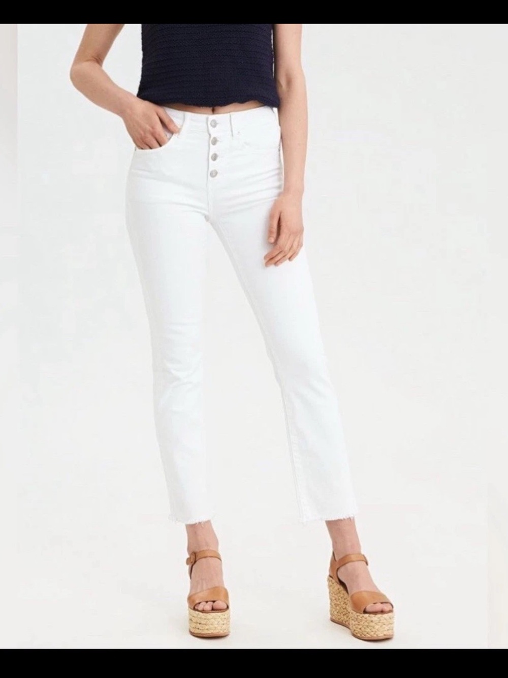 American Eagle Hise Rise Crop Flare Jeans